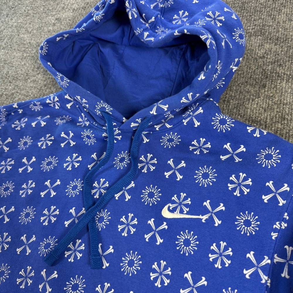 Nike All-Over Snowflake Pullover Hoodie Cotton Blend Winter Size S Streetwear
